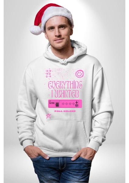 Istediğim Şey Uykuda Kalmak Erkek Kadın Beyaz Dijital Baskılı Kapüşonlu Sweatshirt Hoodie indirimleri