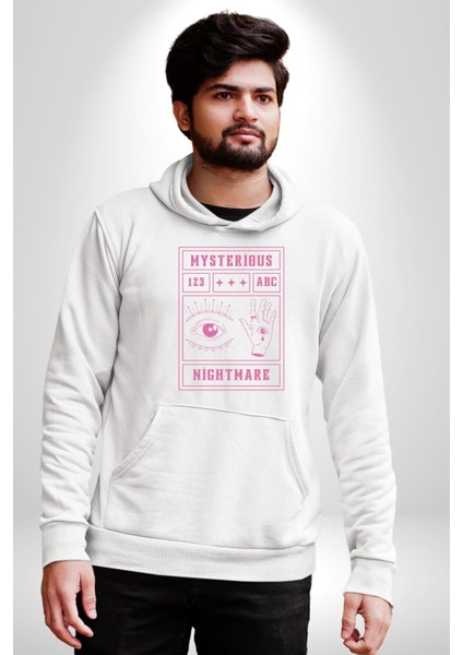 Mason Gözü Shirli Göz Kişilik Sokak Tasarımı Erkek Kadın Beyaz Dijital Baskılı Kapüşonlu Sweatshirt Hoodie