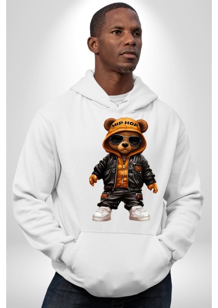 Hiphop Ayı Tedy Güneş Gözlük Deri Ceket Erkek Kadın Beyaz Dijital Baskılı Kapüşonlu Sweatshirt Hoodie modelleri