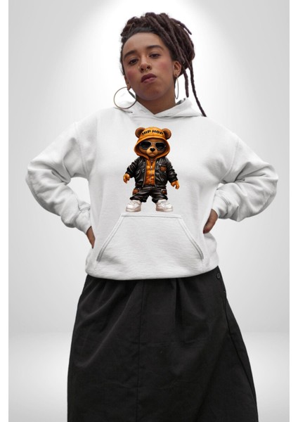 Hiphop Ayı Tedy Güneş Gözlük Deri Ceket Erkek Kadın Beyaz Dijital Baskılı Kapüşonlu Sweatshirt Hoodie indirimleri