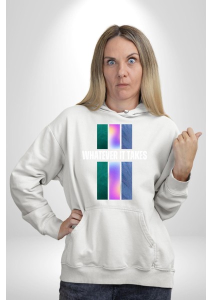 Ne Gerekiyorsa Onu Yap Renk Kartelası Erkek Kadın Beyaz Dijital Baskılı Kapüşonlu Sweatshirt Hoodie indirimleri