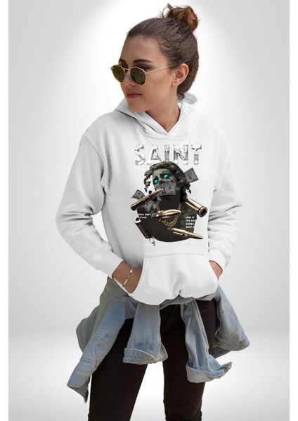 Aziz Sokak Sitili Özel Sözler Erkek Kadın Beyaz Dijital Baskılı Kapüşonlu Sweatshirt Hoodie fiyatları
