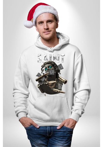 Aziz Sokak Sitili Özel Sözler Erkek Kadın Beyaz Dijital Baskılı Kapüşonlu Sweatshirt Hoodie indirimleri