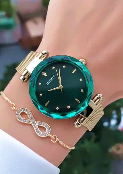 Çelik Kadın Kol Saati 3 Atm Su Geçirmezlik Faturalı Bileklik Hediyeli