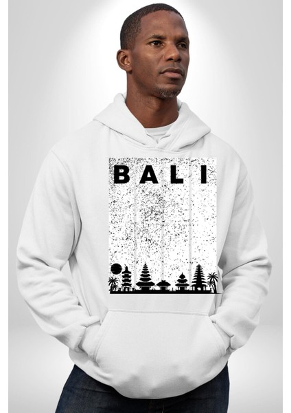 Bali Endonezya Erkek Kadın Beyaz Dijital Baskılı Kapüşonlu Sweatshirt Hoodie fiyatları