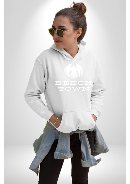 Maroon Eagle School Logolu T-Shirt Tasarımı Erkek Kadın Beyaz Dijital Baskılı Kapüşonlu Sweatshirt Hoodie modelleri