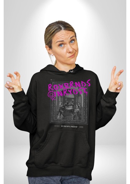 Vaftiz Bebek Papa Sanat Lenard Gaultier Sanat Erkek Kadın Siyah Dijital Baskılı Kapüşonlu Sweatshirt Hoodie fiyatları