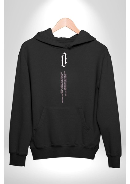 Gothic Sokak Stili Minimal Tasarım Erkek Kadın Siyah Dijital Baskılı Kapüşonlu Sweatshirt Hoodie indirimleri