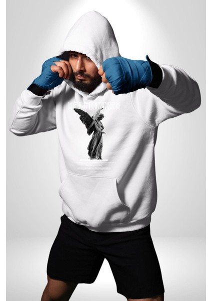 Modern Sanat Yunan Kadın Melek Erkek Kadın Beyaz Dijital Baskılı Kapüşonlu Sweatshirt Hoodie modelleri