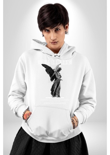 Modern Sanat Yunan Kadın Melek Erkek Kadın Beyaz Dijital Baskılı Kapüşonlu Sweatshirt Hoodie fırsatları