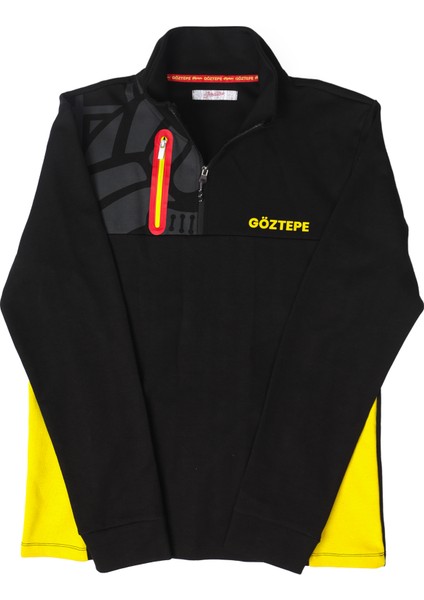 Göztepe Iki Renk Dik Yaka Siyah Sweat