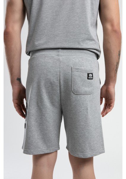 ECKO UNLTD Trınıty Gri Örme Şort Nakışlı Standard Fit Erkek Örme Şort