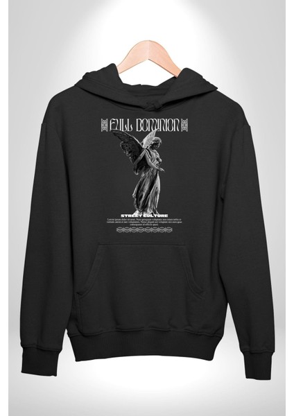 Modern Sanat Yunan Kadın Melek Erkek Kadın Siyah Dijital Baskılı Kapüşonlu Sweatshirt Hoodie fiyatları