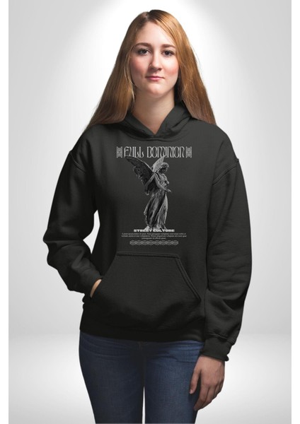 Modern Sanat Yunan Kadın Melek Erkek Kadın Siyah Dijital Baskılı Kapüşonlu Sweatshirt Hoodie fırsatları