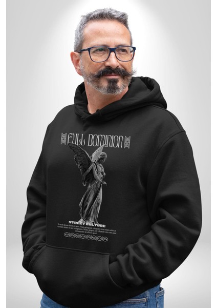 Modern Sanat Yunan Kadın Melek Erkek Kadın Siyah Dijital Baskılı Kapüşonlu Sweatshirt Hoodie indirimleri