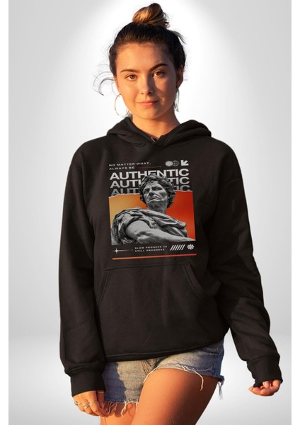 Julius Sezar Antil Heykel Erkek Kadın Siyah Dijital Baskılı Kapüşonlu Sweatshirt Hoodie fiyatları
