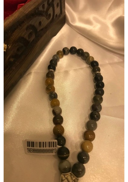 Jasper Tespih Doğal Taş Tesbih Gümüş Imameli Ahşap Kutulu fırsatları