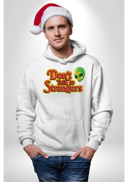 Uzaylı Yabancılarla Konuşma Erkek Kadın Beyaz Dijital Baskılı Kapüşonlu Sweatshirt Hoodie modelleri