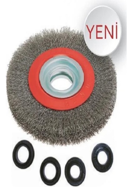 Saçaklı Daire Fırça 125 mm Tel Fırça 1 Adet Gönderilir Kutulu Kaliteli