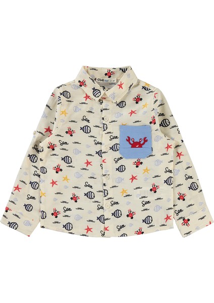 Erkek Çocuk Gömlek 2-5 Yaş Ekru