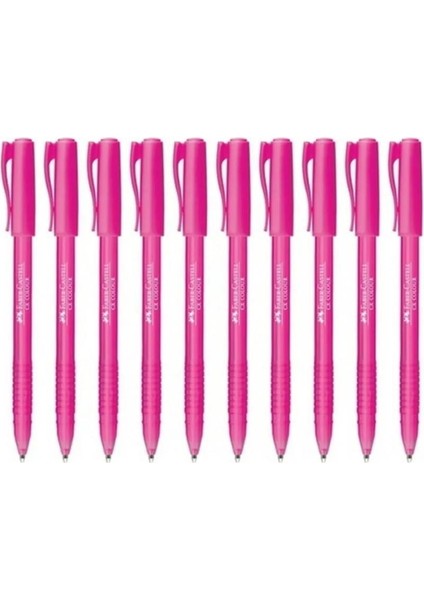 Faber Castell Tükenmez Kalem Renkli Pembe - 10 Adet