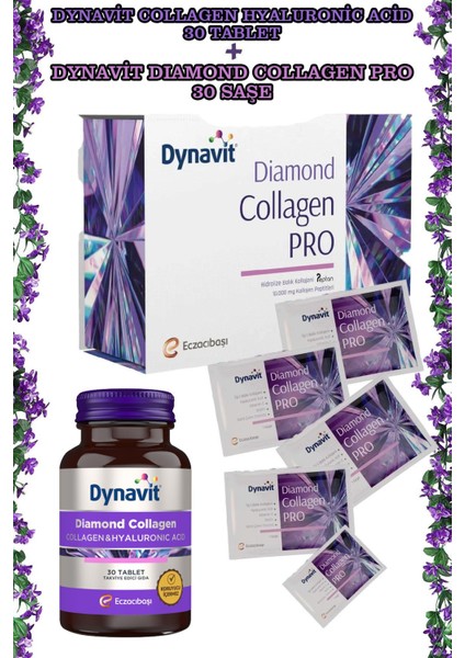 Diamond Collagen Pro 30 Saşe + Dynavit Diamond Collagen Hyaluronic Acid 30 Tablet