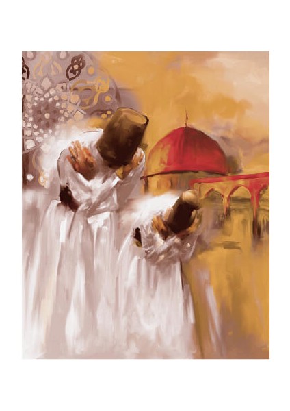 Ermiş Mevleviler Sayılarla Boyama Seti Kasnaklı