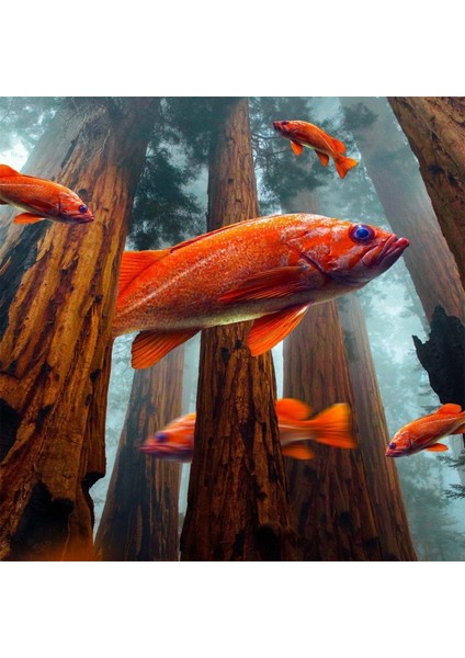 Orman ve Yüzen Balıklar Sayılarla Boyama Seti Kasnaklı