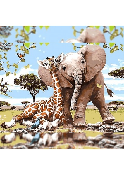 Safari Gezisi Sayılarla Boyama Seti Kasnaklı