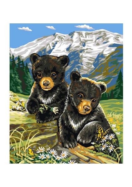 Ayıcıklar Sayılarla Boyama Seti Kasnaklı