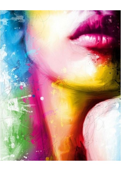 Tutkulu Kadın 2 Sayılarla Boyama Seti Kasnaklı