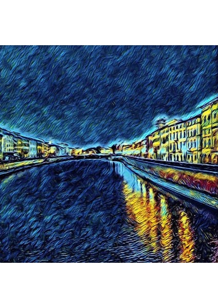 Mavi Nehir Sayılarla Boyama Seti Kasnaklı