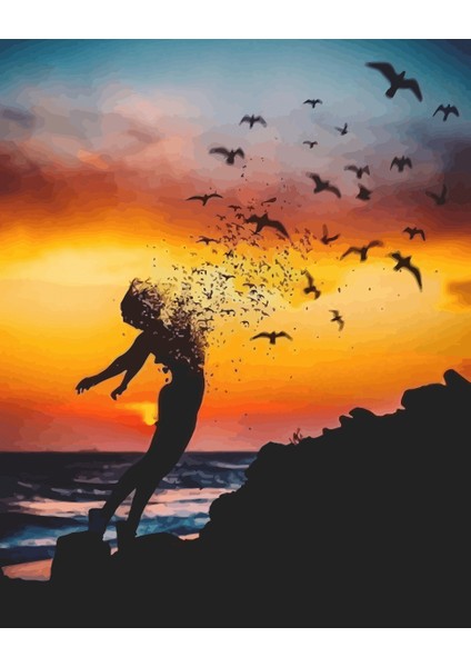 Uçan Kadın 3 Sayılarla Boyama Setikasnaklı