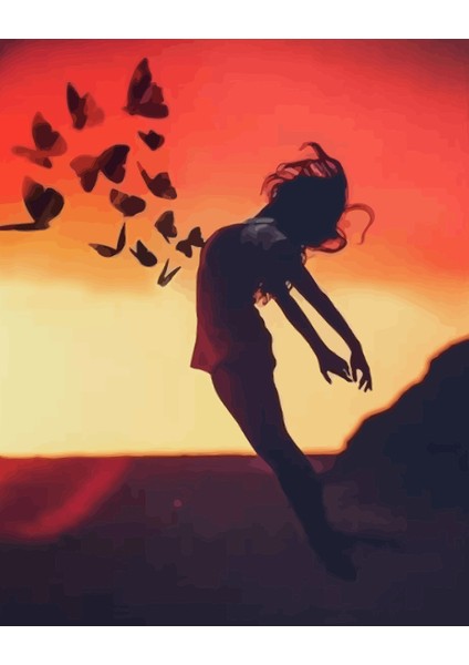 Uçan Kadın 2 Sayılarla Boyama Setikasnaklı