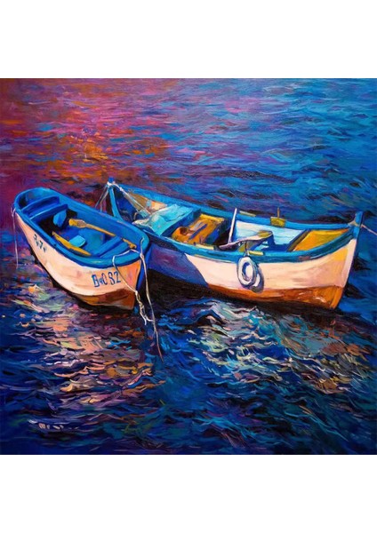 2 Kayık Sayılarla Boyama Seti Kasnaklı