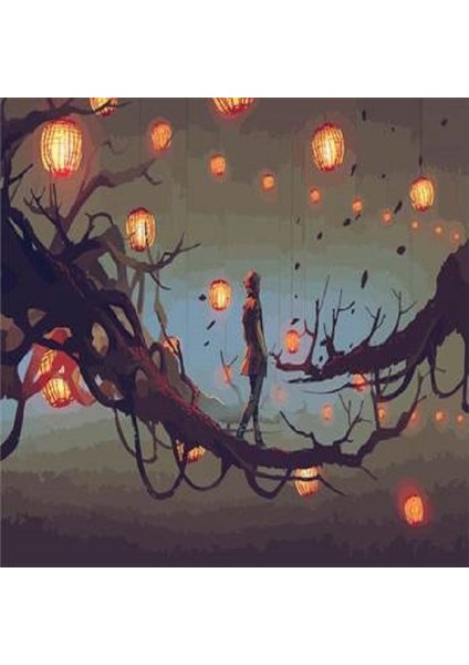 Düşler Ormanı Sayılarla Boyama Seti Kasnaklı