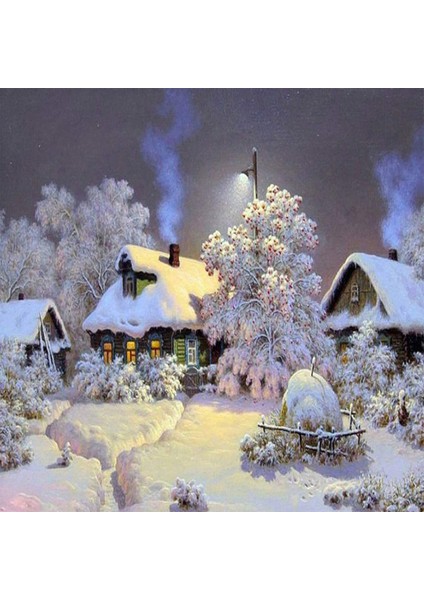 Kış Gelince Sayılarla Boyama Seti Kasnaklı