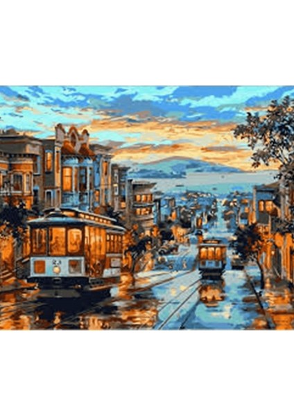 Tramvay Sayılarla Boyama Seti Kasnaklı