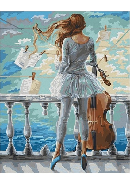 Mavi Nota Sayılarla Boyama Seti Kasnaklı