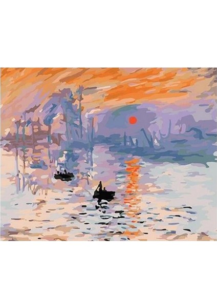 Monet Gün Doğumu Sayılarla Boyama Seti Kasnaklı