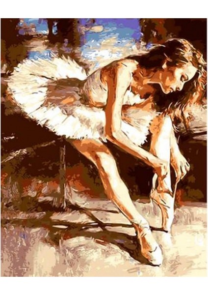 Balerin Hazırlanırken Sayılarla Boyama Seti Kasnaklı