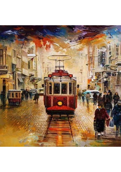 Istiklalde Kış Sayılarla Boyama Seti Kasnaklı