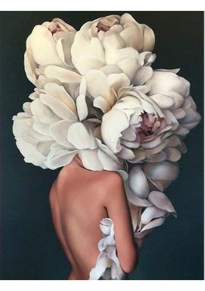 Çiçek Kadın 3 Sayılarla Boyama Seti Kasnaklı