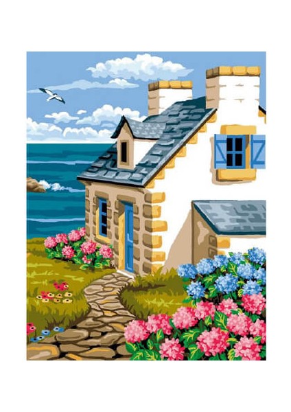 Sahil Evi Sayılarla Boyama Seti Kasnaklı