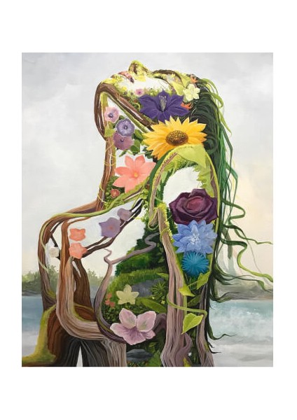 Kadının Içindeki Doğa Sayılarla Boyama Seti Kasnaklı