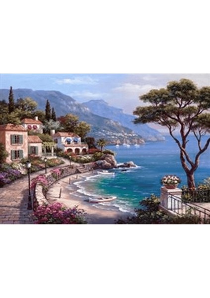 Sahil Manzarası Sayılarla Boyama Seti Kasnaklı