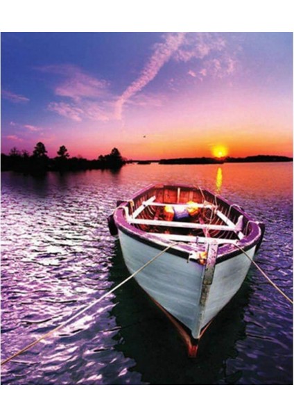 Gün Batımı Sayılarla Boyama Seti Kasnaklı