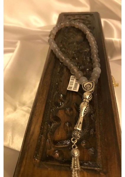 Akik Tespih Akik Doğal Taş Tesbih Gümüş Imameli Ahşap Kutulu fiyatları