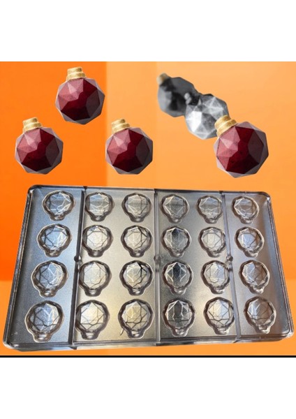 Polikarbon Kristal Yılbaşı Topu Çikolata Kalıbı 6.gr | CM-3908