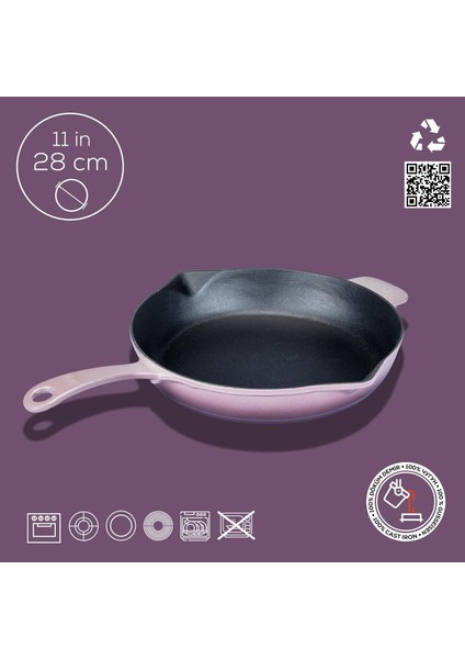 Döküm Yuvarlak Kızartma Tavası Döküm Demir Yekpare Saplı. ÇAP(Ø)28CM fırsatları